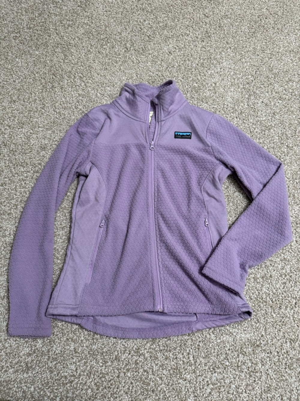 Simply Southern recyclable full-zip soft jacket in a lavender purple
